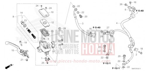 MAITRE-CYLINDRE DE FREIN AVANT CYLINDRE (CBR500RAN/P) CBR500RAN de 2022